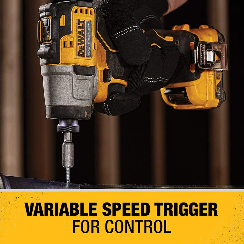 DEWALT DCF801 12V Impact Driver 1/4-Inch Xtreme Brushless Cordless Rechargeable Electric Screwdriver Drill Power Tools