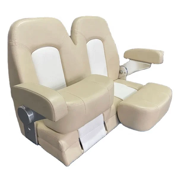 Marine Grade Deluxe Adjustable Armrests Two-Seater Boat Seat Bench Boat Seat Folding Double Seatpromote sales