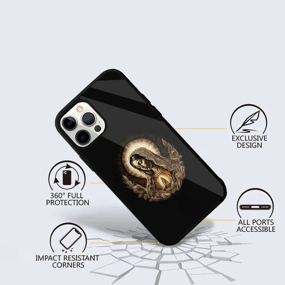 Christian Virgin Mary Phone Case For iPhone 15,14,13,12,11,Plus,Pro,Max Mini Magsafe Magnetic Wireless Charging