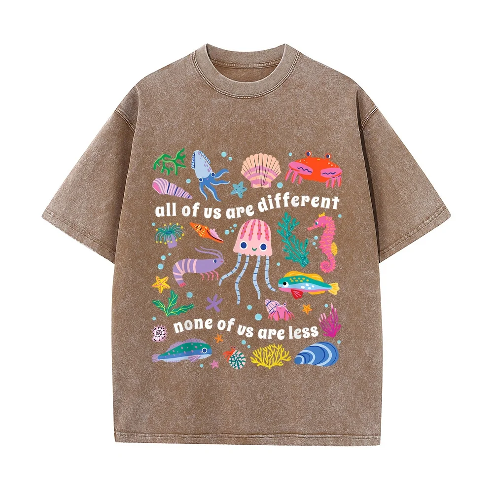 All of Us are Different None Less Autism Awareness T-Shirt تيشيرت Y2k Round Neck Multi Men Shirt Casual Tee Summer Top Short