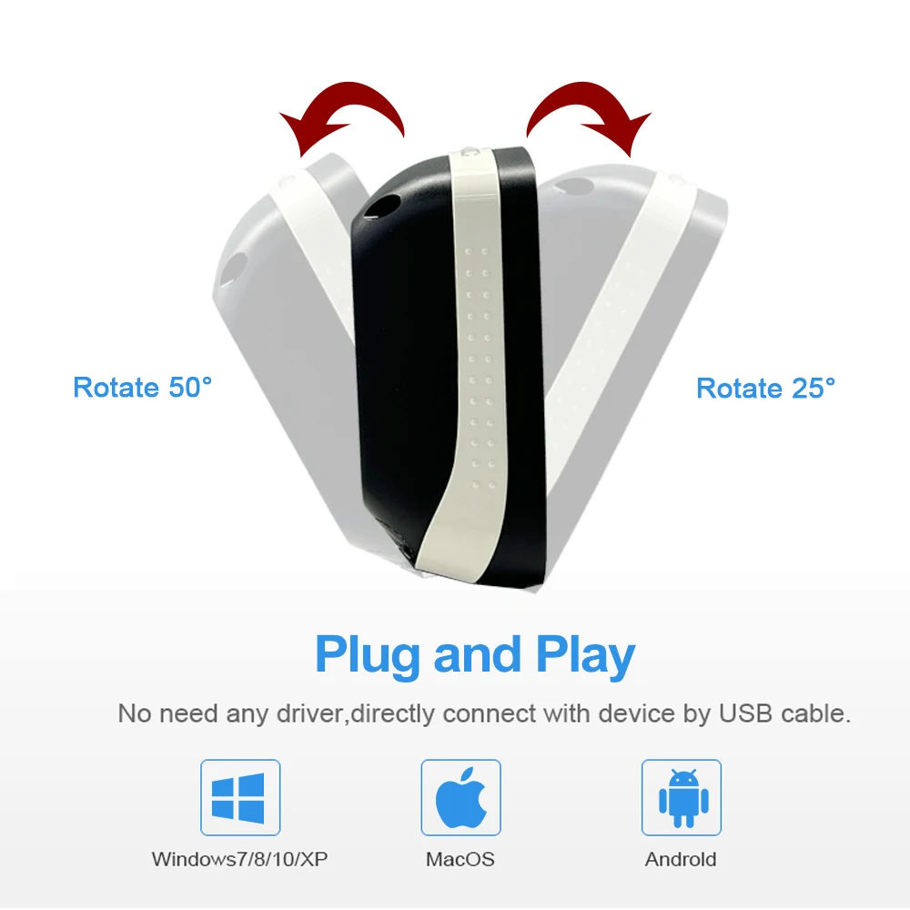 Rakinda Omnidirectional USB Wired Barcode Scanner 1D/2D Desktop Supermarkets Wired Omnidirectional Price Checker Bar C