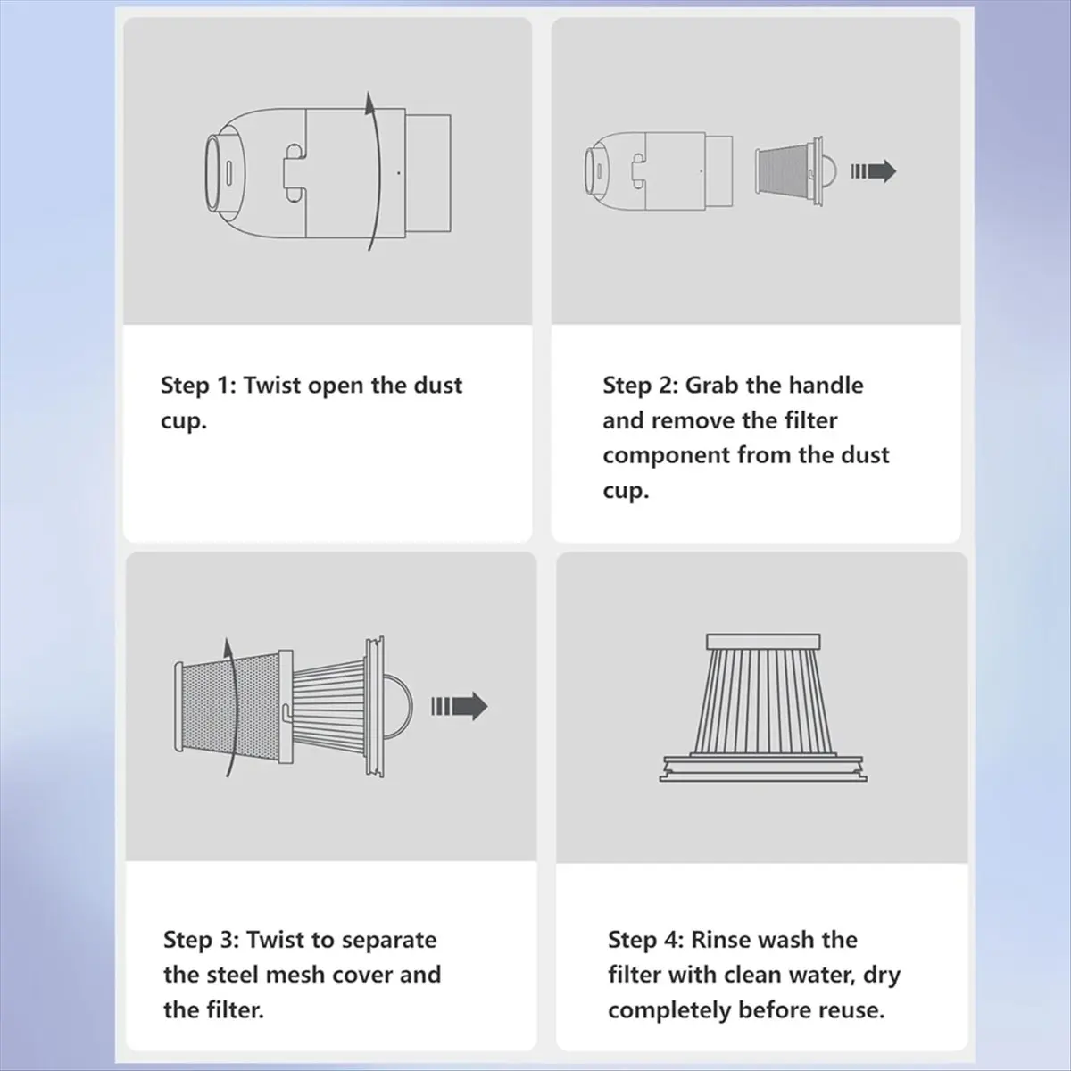 Budget-Friendly Replacement Steel Primary Filters and HEPA Filters for Mi Vacuum Cleaner Mini / SSXCQ01XY Accessories Kit