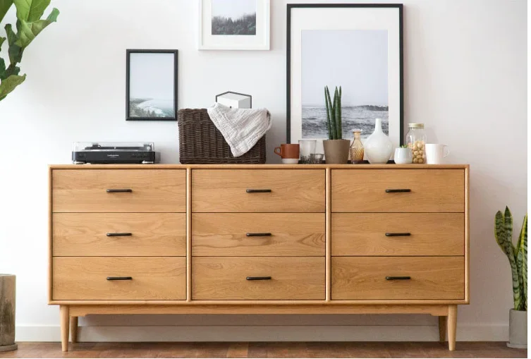 

#Nordic solid wood nine simple modern living room display cabinet side cabinet