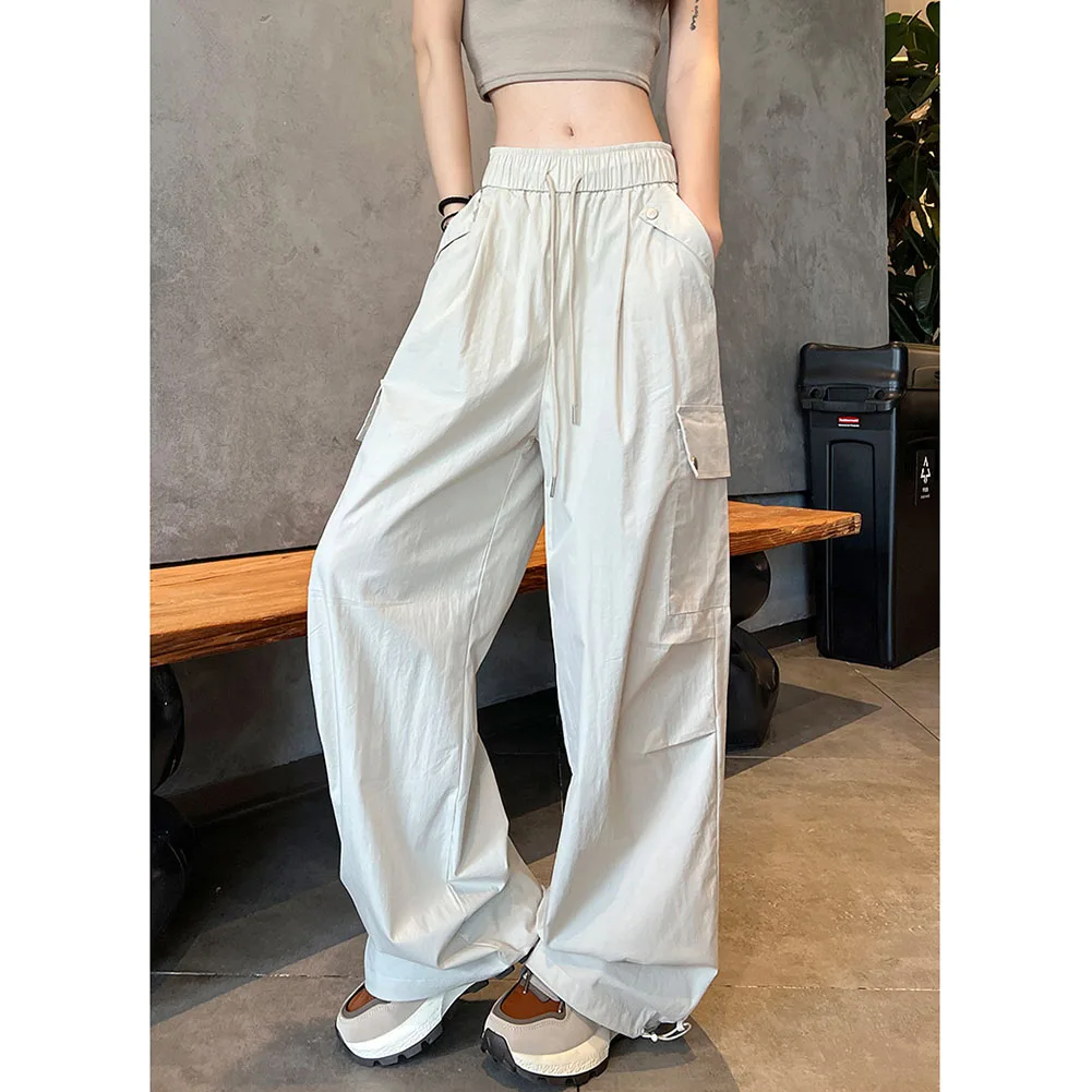 

Breezy Women's Casual Loose Fit Cargo Overalls in Stylish Wide Legs Designed to Quickly Dry and Feature Pockets