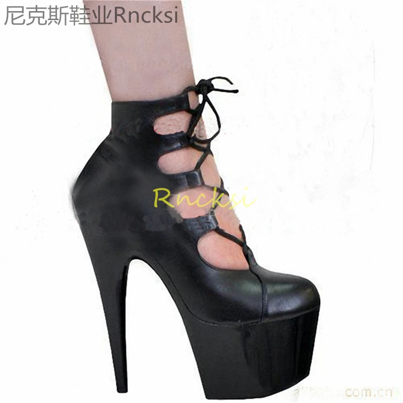 High heel round toe boots waterproof platform versatile front strappy sandals summer stiletto boots new ankle boots