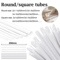 5pcs ABS plastic square tube hollow pipe round plastic pipe hollow pipe fish tank aquarium garden irrigation watering pipe