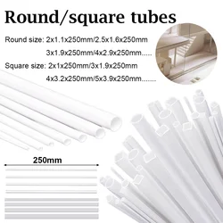 5pcs ABS plastic square tube hollow pipe round plastic pipe hollow pipe fish tank aquarium garden irrigation watering pipe