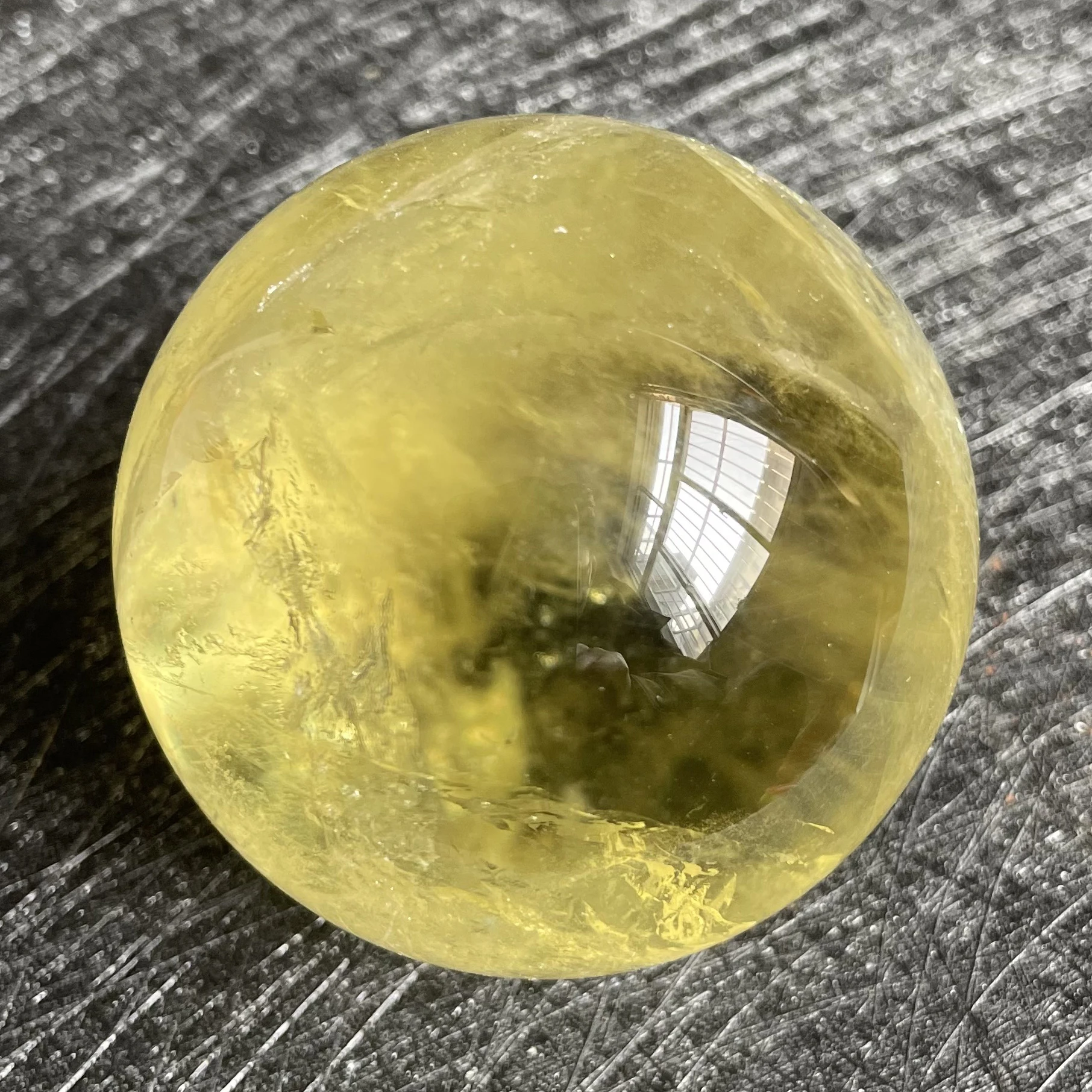 

302g Natural Stone Citrine Crystal Ball Rainbow Quartz Sphere Polished Rock Reiki Healing L53