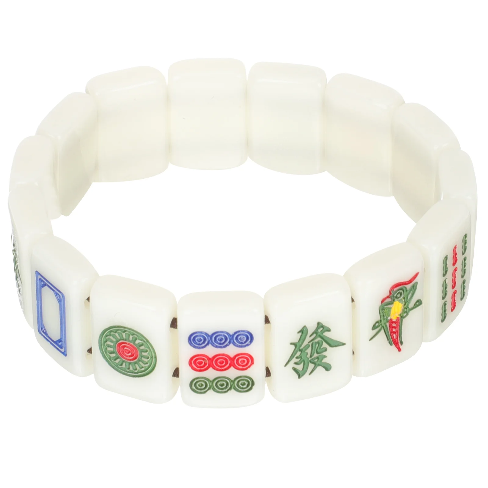 Mahjong Tiles Bracelet Chic for Gift Elasticity Wrist Jewelries Couples Bracelets Jewelry Chains Decoration