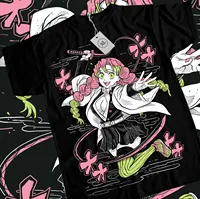 Mitsuri T-shirt Demon Slayer Waifu Cute Anime Japanese Comics Anime Print Aesthetic Clothes Harajuku Women's Clothing Y2K Top