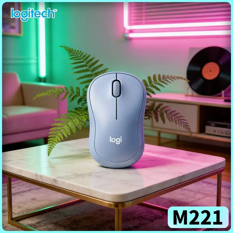 Logitech M221 Wireless Silent Mouse - 18-Month Battery Cycle, USB Dongle, Gentle Clicks, Slim Ergonomic Business Gear