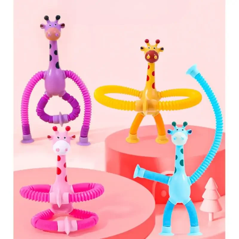 New Suction Cup Telescopic Tube Giraffe Variety Shape Stretch Tube Giraffe Educational Furniture for Display home  Decoration