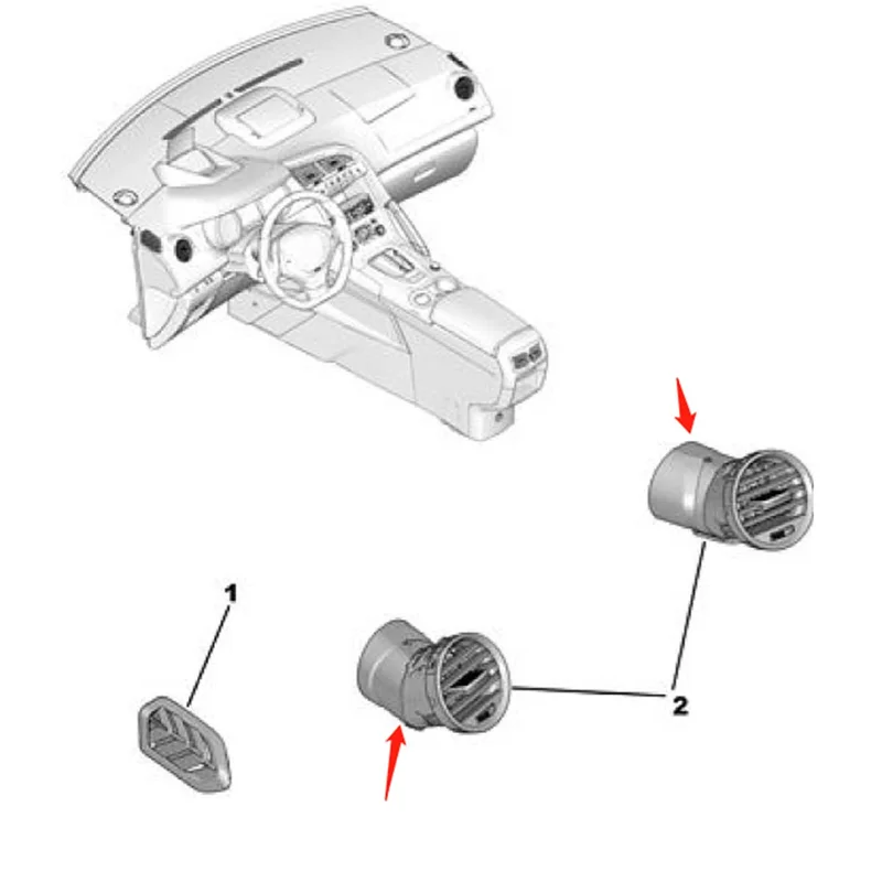 

AU28-1Pair Car Instrument Panel Air Vent Outlet Nozzles 96787022ZD 96787021ZD For 3008 (T88) 2012-2019 9670079877 Access