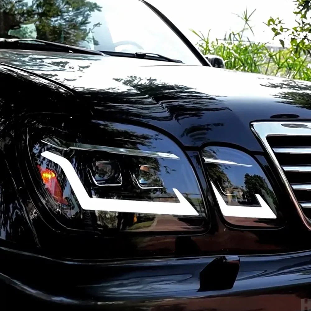 Автомобильные фары для LEXUS LX470 1998-2007, светодиодные передние фонари автомобиля в сборе, обновление динамических линз проектора Plug and Play, аксессуары