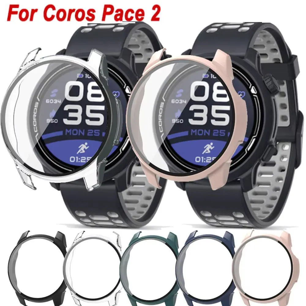 Screen Protector Case for COROS Pace 2 Matte Hard PC Case+Tempered Glass Full Protective Cover Bumper for COROS Pace 2 Accessory