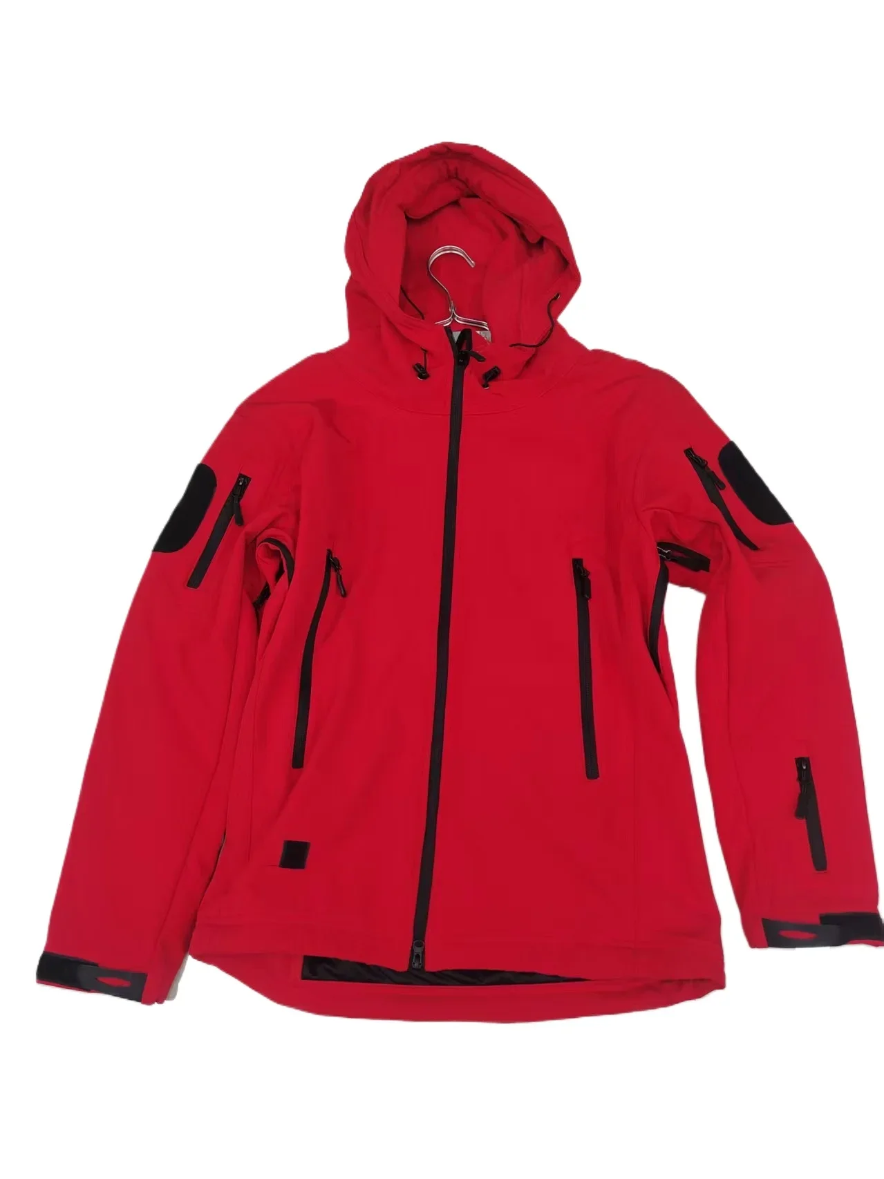 Taktische Jacke mit Reißverschluss unter den Achseln, wasserdicht, winddicht, Softshell-Mantel mit Kapuze, lockere Outdoor-Jacke zum Wandern, Camping, Trekking