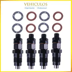 23600-59105 4pcs New Diesel Fuel Injector Set & Ring For HILUX HIACE 2.8 litre 3L Motor Engine 2360059105 with 3 Month Warranty