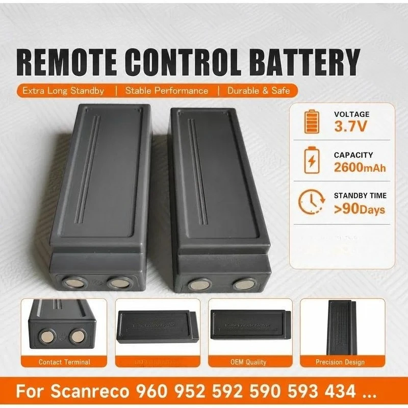 7.2V 2000mAh Replacement Battery For SCANRECO 592 590 960 for XCMG Truck‑mounted Crane Pump Truck Remote
