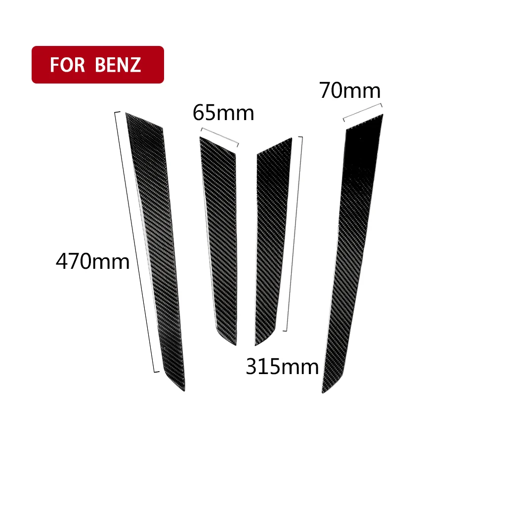 For Mercedes-Benz C-Class W204 2007-2013 Modified Carbon Fiber Door Panel Interior Piano Black Accessories Stickers