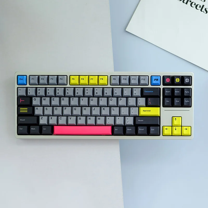 GMK 129 Schlüssel Vorgedruckten PBT Keycap DYE-SUB Kirsche Profil Nach Keycap Für Cherry MX Schalter GMMK NT75 Mechanische tastatur