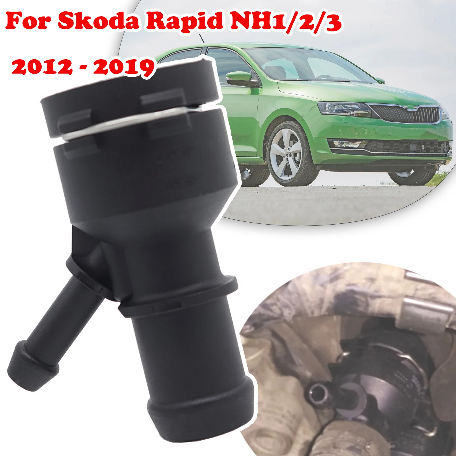 For Skoda Rapid NH1/2/3 2012 - 2019 Car Heat Exchange Coolant Flange Pipe Connector 1K0122291C Heat Coolant Hose Coupling Flange