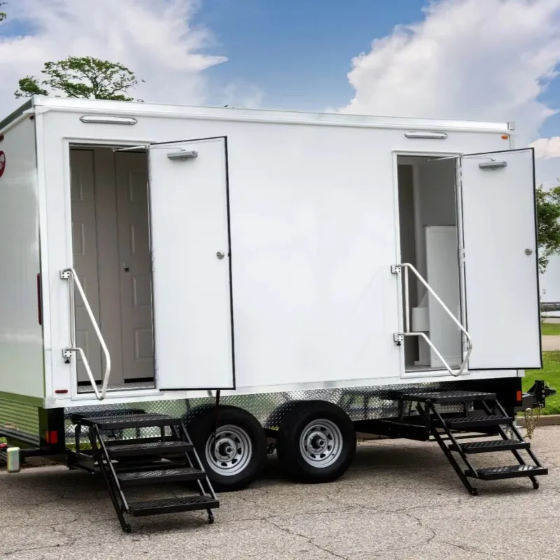 Customized Steel Skid Portable Toilet Trailer, French‑Design WC Container House, CE Certified Eco‑Friendly Mobile Restroom