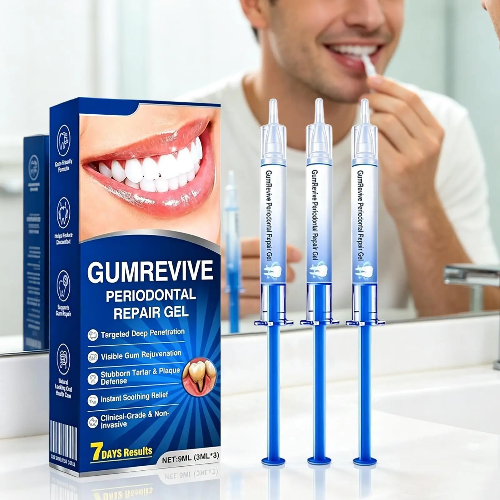 Teeth Repair Gel 3 Pieces Professional Color Correcting Solution Strengthening Gum Gel for Mouth Health Care Women Men