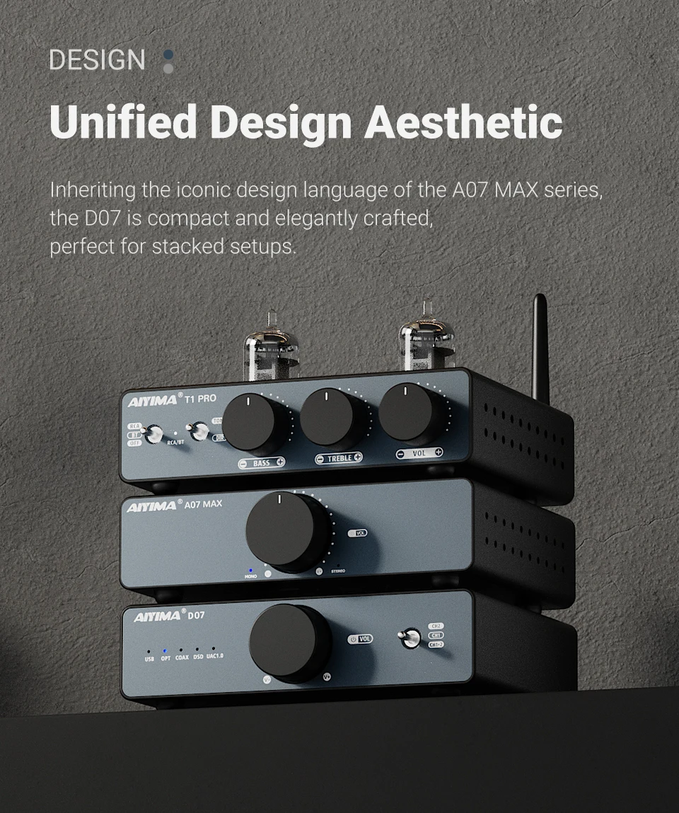 AIYIMA D07 DAC XMOS XU316 AKM 4493S HIFI Mini Desktop-Decoder PCM 768kHz/32Bit DSD512 Optischer/Koaxial/USB-Eingang RCA-Ausgang – Detail 9