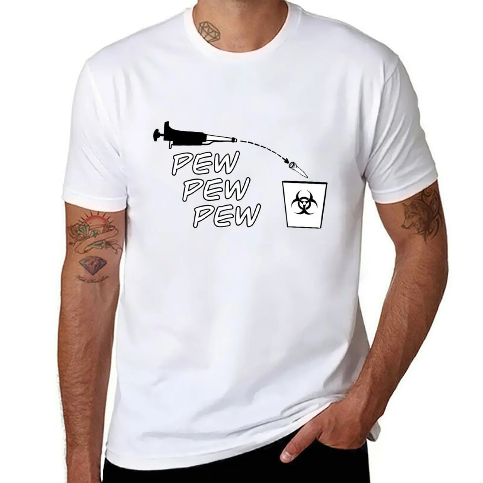 Pipette ---- pew pew pew T-Shirt vintage anime shirt funny meme t-shirts baggy shirts plain t shirts for men