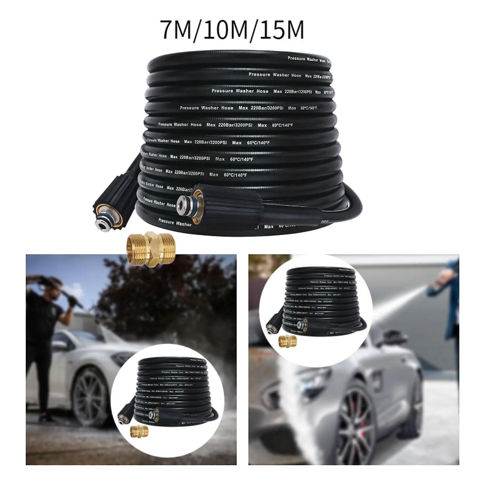 High Pressure Replacement Hose Premium Quick Connector for Cars Washing