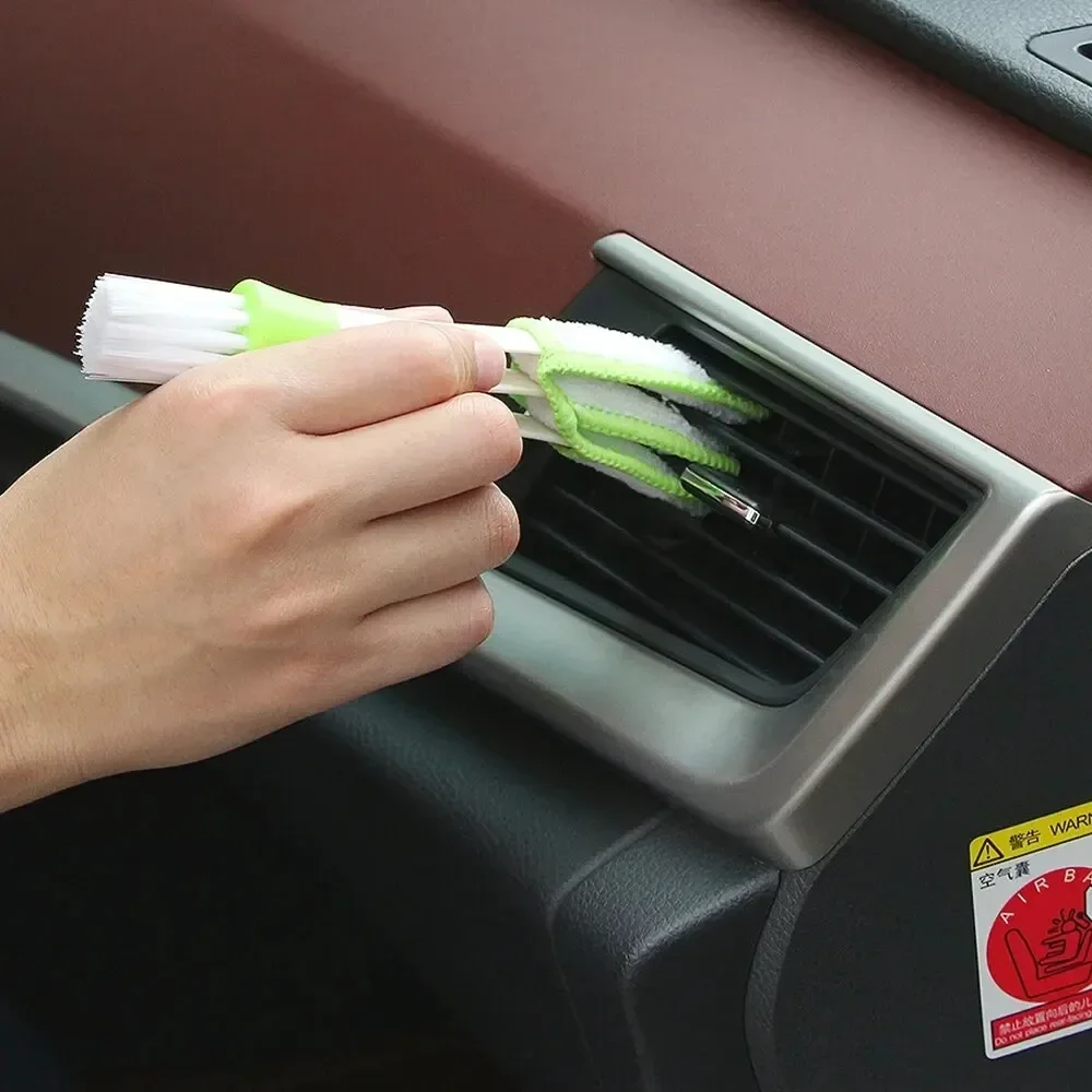 

Мини-многофункциональный автомобильный очиститель вентиляционных отверстий, двухсторонняя тряпка из микрофибры со съемным тканевым чехлом, портативная щетка для чистки
