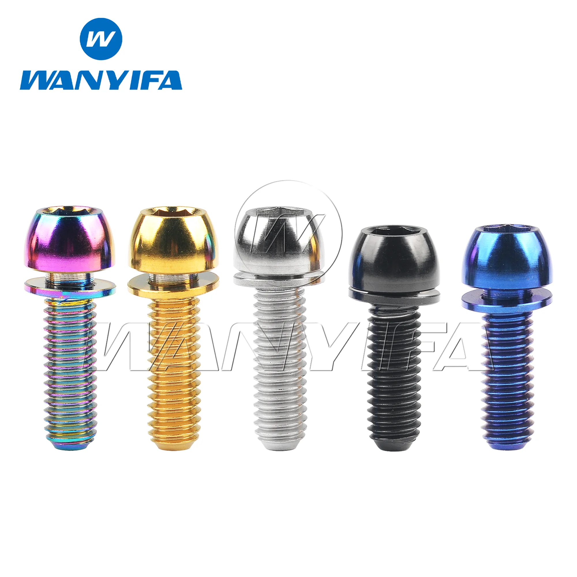 Wanyifa Titanium Bolts M6x18 20mm Allen Hex Round Head Screws with Washers for Bicycle Brake Fixing
