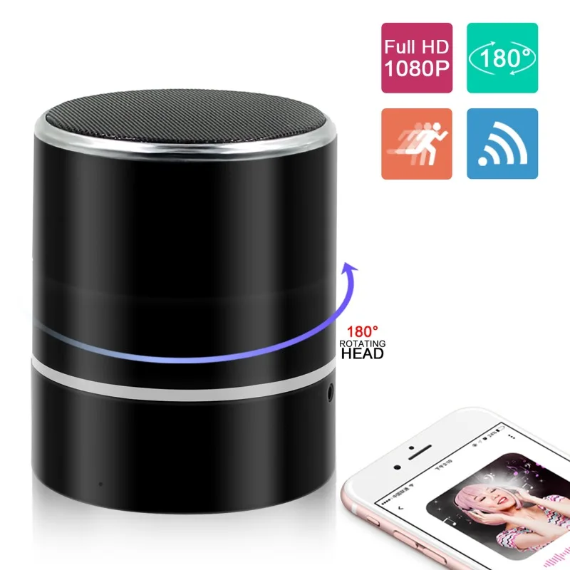 Mini Cameras Bluetooth Speaker Wireless Hidden WiFi Cameras Surveillance 240° Viewing Angle Full Hd 1080P Home Security Monitor