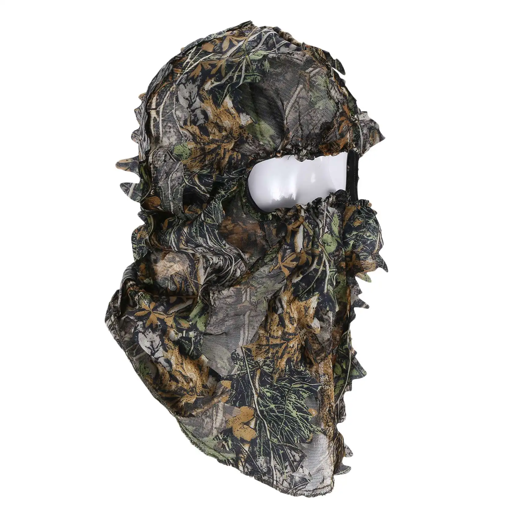 Camouflage Hunting Leafy 3D Face Mask Hood Outdoor Hunting Fishing Headgear Camo Hat