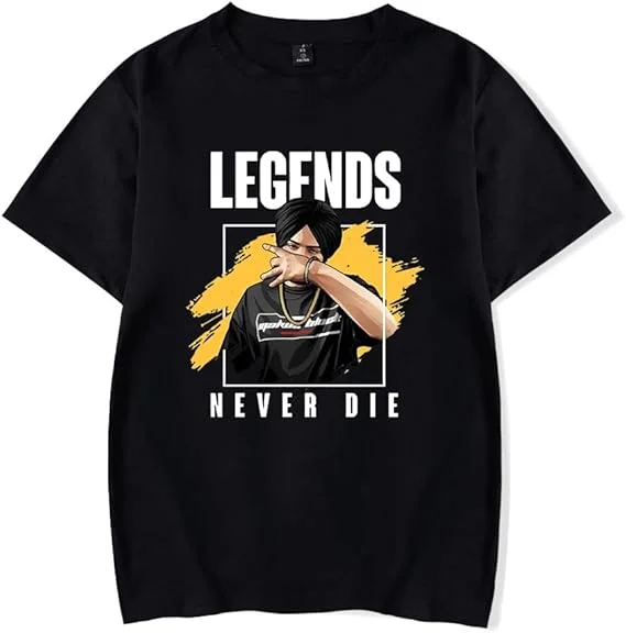 

Sidhu Moose Wala Мерч Футболка Уличная футболка Мужчины Женщины с коротким рукавом