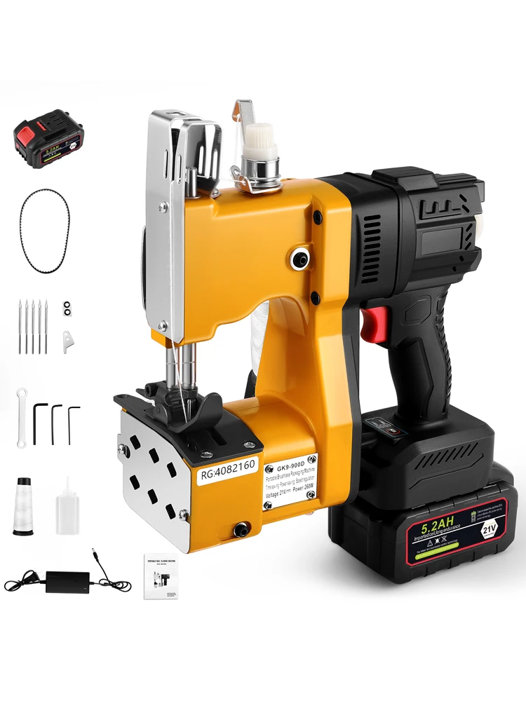 Elektrische Zak Naaimachine 50000mAh 21V Draagbare Zak Sluitmachine voor Stoffen Zak Papieren Zak Zandzak Jute graan Zak 220V - afbeelding 2