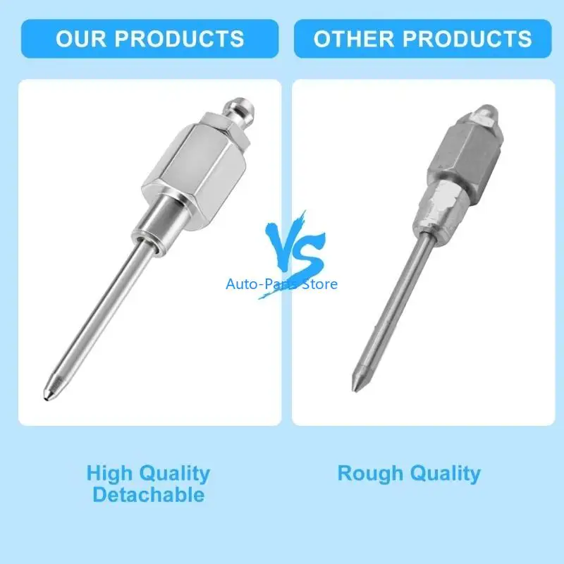 

87HE 4Pcs Steel Grease Guns Tipss, Needle Nozzle Lubricator Suitable for Hard to Reach Areas Workshop Machinery Maintenance
