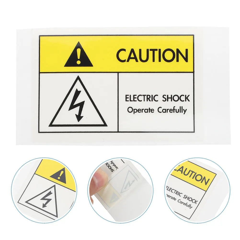 2 pcs Electric Electric Shocks Sticker For Warning Warning Signs Stickers Strong Adhesion Safety Industrial Equipment