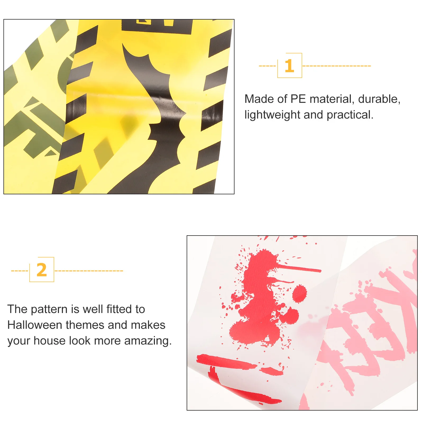 2 Pcs Caution Tape Warning Belt Decoration Halloween Isolation Decorative Tapes