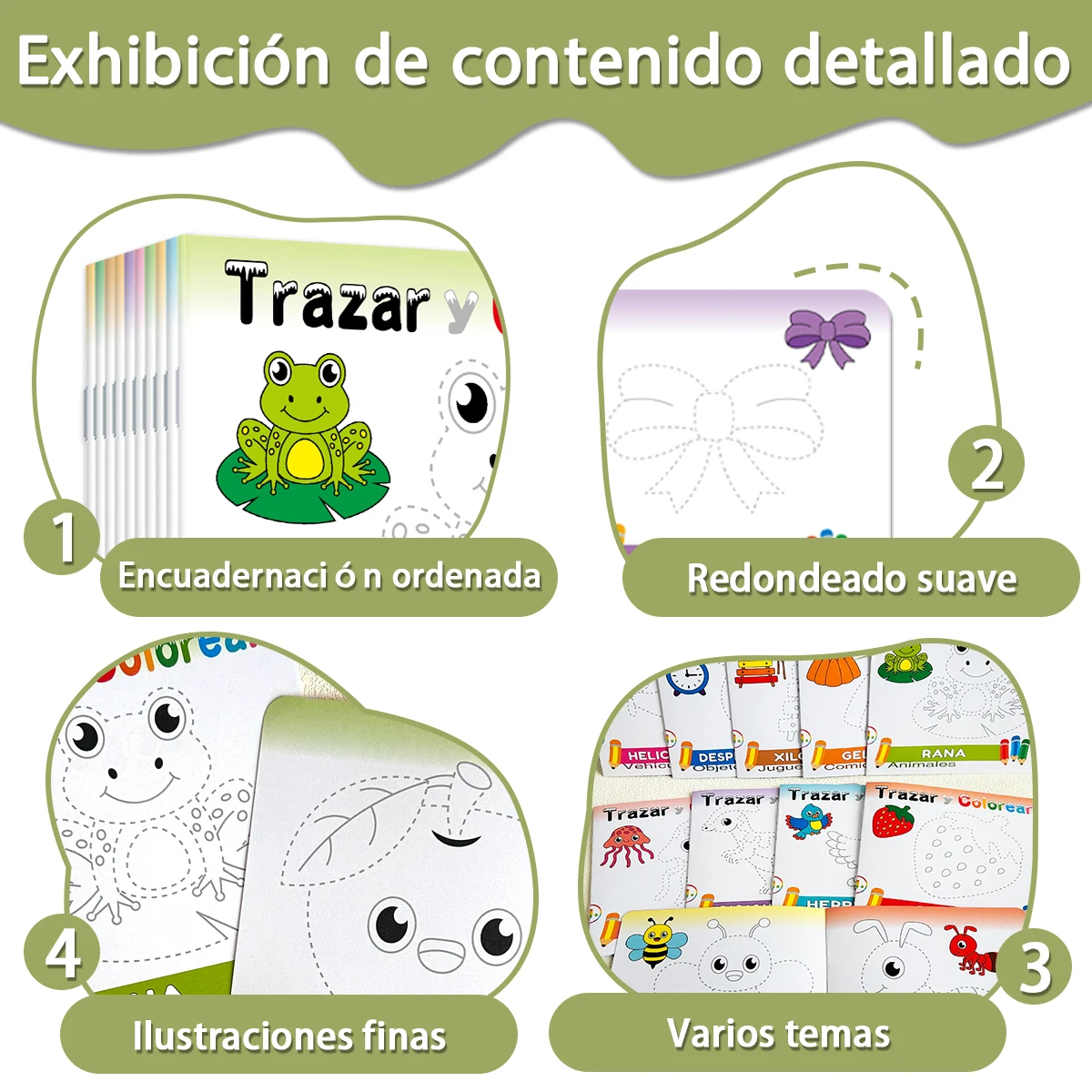 Spanish coloring book, preschool activity set, early childhood painting activity workbook, art activity gift.