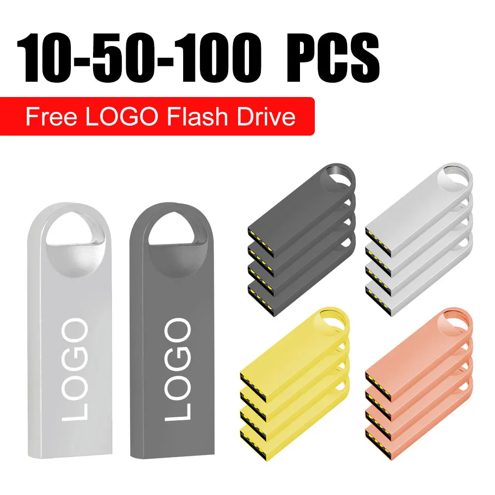 

10/50/100PCS Free Logo Real Capacity Mini Usb flash drive 4gb8gb16gb32gb Metal pendrive 2.0 Photography Bulk Gifts Memory Disk