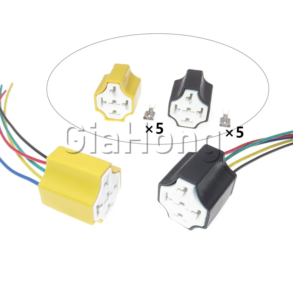 

Комплект из 5-контактных автомобильных электрических разъемов для кондиционеров, керамический высокотемпературный держатель реле для сильноточных цепей