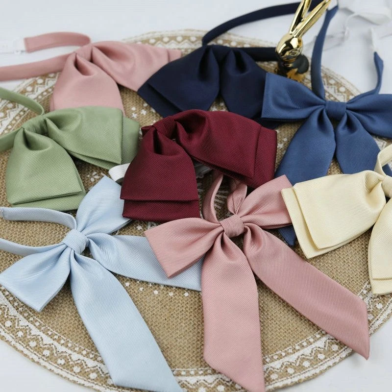 14 Cores sólidas Bowknot Meninas Longo Bow Tie Gravata Gargantilha Para Japonês Coreano Estudantes JK Escola Uniformes Camisa Neckwear