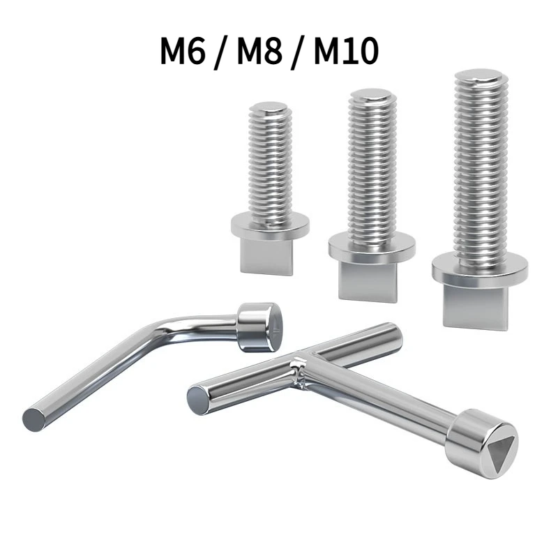 

304 Stainless Steel Triangle Head Anti-Theft Screws, Anti-Tamper Bolts for Electrical Boxes and Guardrails, M6 M8 M10mm