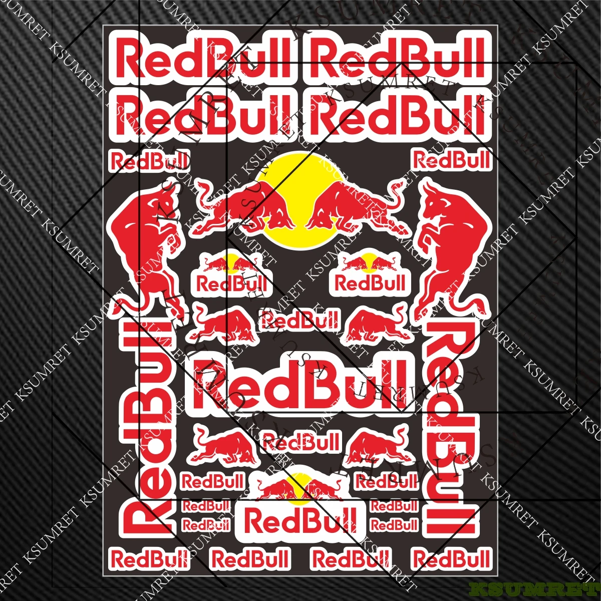 

Vinyl For Red Bull Motorcycle Stickers Helmet Tank Logo Emblem Decals