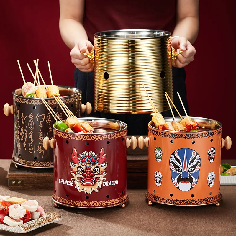 Alcohol Stove Hot Pot National Style Retro Shabu-shabu Special Internet Celebrity Skewer  Spicy Skewer Bobo Chicken Pot