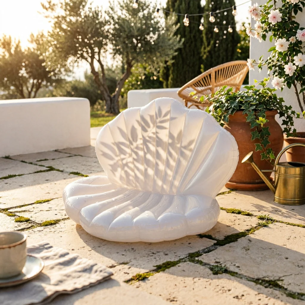 

Shell Lounge Lounger White Shell Lounger Inflatable Pool Lounger Glossy Pool Lounger Translucent