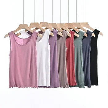 Plus size 6XL letnie damskie Tank Tops Loose Modal camis Tshirt bottoming sleeveless tee tops Sollid color Kamizelka pasuje do wszystkiego