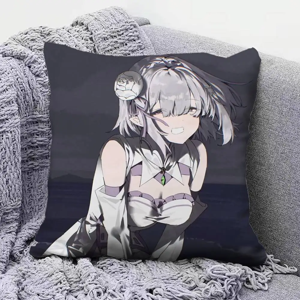 re zero infinity Emilia Cute Anime G-Girl  Pillow Covers, Home Sofa Cushion Covers and Aecorative Custom