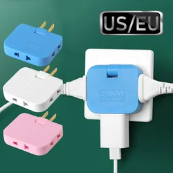 US EU Plug 180 Degree Rotatable Socket Converter 3 in 1 US Extension Plug Multi-Plug Mini Slim Wireless Outlet Adapter Sockets